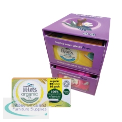 Lil-Lets Organic Non-Applicator Tampons Regular x16 (Pack of 12) + FOC Dispenser