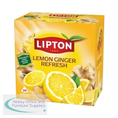 Lipton Lemon Ginger Refresh Tea Bags (Pack of 20) 803501