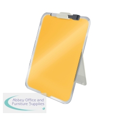 Leitz Cosy Glass Drywipe Desktop Easel Whiteboard Warm Yellow 39470019