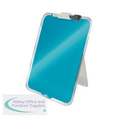 Leitz Cosy Glass Drywipe Desktop Easel Whiteboard Calm Blue 39470061
