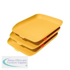 Leitz Cosy Letter Tray A4 Warm Yellow (Pack of 3) 53582019