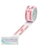 Polypropylene Tape Printed Contents Checked 50mmx66m (6 Pack)White Red PPPS-SECURITY
