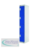 Four Compartment Locker 300x450x1800mm Blue Door MC00055