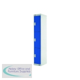 Express Standard Locker 3 Door 300x300x1800mm Light Grey/Blue MC00142