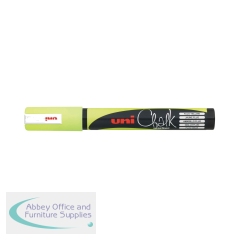 Uni-Ball UniChalk PWE5M Glass Marker Bullet Tip Fluorescent Yellow (Pack of 6) 264622000
