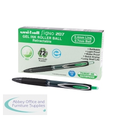 Uni-Ball Signo 207 Rollerball Gel Pen Green (Pack of 12) 308692000
