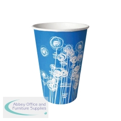 MyCafe Paper Cup 7oz Aqua Swirl (Pack of 100) MYC10284