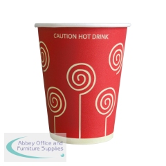 MyCafe Vending Cups Red Swirl 9oz (Pack of 1000) MYC10296