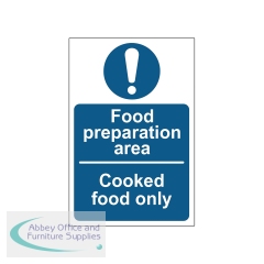MyCafe Food Preparation Area Cooked Food Only Self Adhesive Vinyl 100x150mm MYC10671