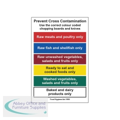 MyCafe Prevent Cross Contamination Sign Self Adhesive Vinyl 200x300mm MYC10674