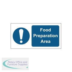 MyCafe Food Preparation Area Sign Self Adhesive Vinyl 200x100mm MYC10679
