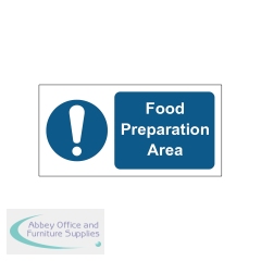 MyCafe Food Preparation Area Sign 1.2mm PP 200x100mm MYC10680