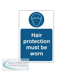 MyCafe Hair Protection Must Be Worn Sign Self Adhesive Vinyl 200x300mm MYC10683