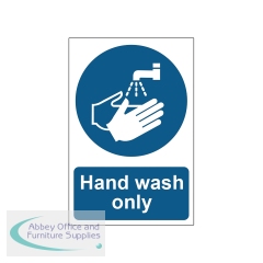 MyCafe Hand Wash Only Sign Self Adhesive PP 200x300mm MYC10692