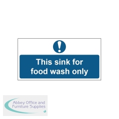 MyCafe This Sink For Food Wash Only Sign Self Adhesive Vinyl 200x100mm MYC10699