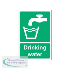 MyCafe Drinking Water Sign Self Adhesive Vinyl 100x150mm MYC10704