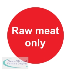 MyCafe Raw Meat Only Sign Self Adhesive Vinyl 100x100mm MYC10706
