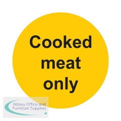 MyCafe Cooked Meat Only Sign Self Adhesive Vinyl 100x100mm MYC10707