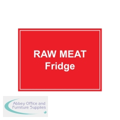 MyCafe Raw Meat Fridge Sign Self Adhesive Vinyl 150x200mm MYC10709