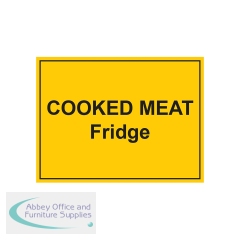 MyCafe Cooked Meat Fridge Sign Self Adhesive Vinyl 150x200mm MYC10711