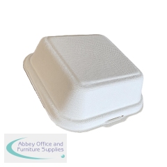 MyCafe Bagasse Burger Box 6x6  Inch (Pack of 500) MYC10940