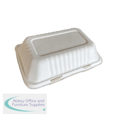 MyCafe Bagasse Meal Box 9x6 Inch (Pack of 250) MYC10941