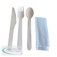 MyCafe 4-in-1 Wooden Cutlery Set (Pack of 250) MYC10942