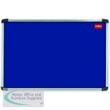 Nobo EuroPlus Blue Felt Noticeboard with Fixings and Aluminium Frame, 900 x 600 mm