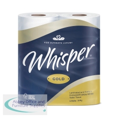 Whisper Gold Toilet Roll 3-Ply 170 Sheets Per Roll 4x10 (Pack of 40) TLGOLD