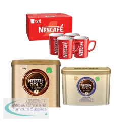 Buy Nescafe Gold Blend 750g + Gold Blend Decaffeinated Coffee 500g Get FOC Set of 4 Red Mugs