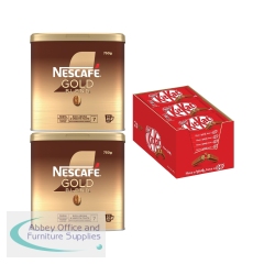 Nescafe Gold Blend Coffee Tin 750g Pack of 2 Buy 2 Get FOC KitKat 4 Finger Milk Chocolate Pack of 24
