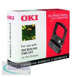 Oki Black Fabric Ribbon For Microline 590/591 09002316
