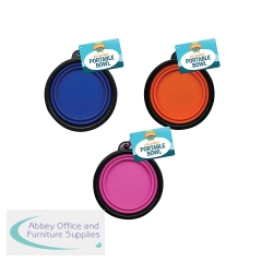 Portable Pet Bowl with Clipstrip Assorted (Pack of 12) 322795CLIP