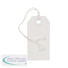 Go Secure by 5 Star Strung Tags x100 Tags 45x28mm White (Pack of 25) PB11283