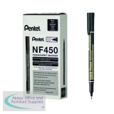 Pentel Permanent Marker Fine Black (Pack of 12) NF450-A