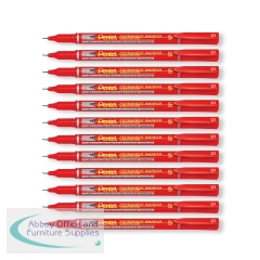 Pentel Permanent Marker Super Fine Point Red (Pack of 12) NFS410-B