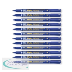 Pentel Permanent Marker Super Fine Point Blue (Pack of 12) NFS410-C