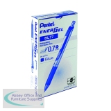 Pentel EnerGel Xm Retractable Gel Pen Medium Blue Pack of 12 BL77-C