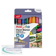 Pentel Paint Marker Medium Bullet Tip Assorted (Pack of 8) YMMP10/8-M