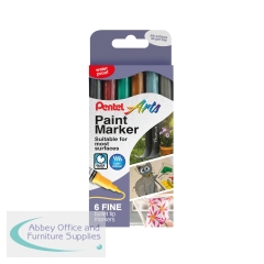 Pentel Paint Marker Fine Bullet Tip Assorted Metallic (Pack of 6) YMSP10/6MET-M