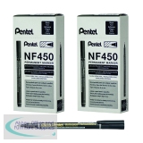 Pentel Permanent Marker Extra Fine Black Pack of 12 Buy 1 Get 1 FOC NF450-A