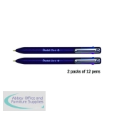 Pentel IZee 4 Colour Ballpoint Pens 1.0mm Assorted Pack of 12 BOGOF