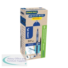 Pilot B2P GreenPack Gel Ink Rollerball Pen/Refill 10 Pens+10 Refills Blue (Pack of 20) WLT556206