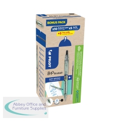 Pilot B2P Ecoball GreenPack Ballpoint Pen/Refill 10 Pens+10 Refills Blk (Pack of 20) 3131910586562