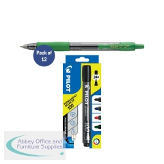Pilot G-2 Gel Ink Rollerball Pen Medium Green Pack of 12 FOC Pilot 100 Markers