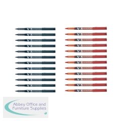 Pilot V5 Hi-Tecpoint Ultra Rollerball Buy Pack of 12 Black Pens Get Pack of 12 V5 Red Pens FOC