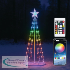 Pre-Lit RGB LED Smart Christmas Tree with Star Top 1.5m XH10027