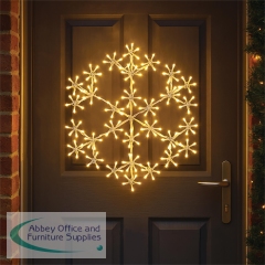 LED Metal Outdoor Christmas Snowflake Light 490mm Warm White XH10077