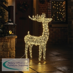 LED Outdoor Light Up Deer 780mm Silver/Warm White XH10093