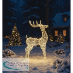 LED Outdoor Metal Light Up Deer 1180mm Silver/Warm White XH10094
